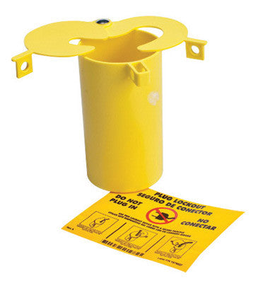 Brady Yellow 3" X 5 1/2" Thermoplastic Prinzing 3-In-1 Plug Lockout With Sliding Top Lids-eSafety Supplies, Inc