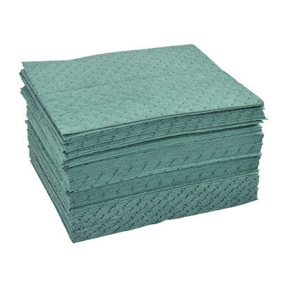 Brady 15" X 19" SPC Re-Form Pro Plus Green 3-Ply Polypropylene Perforated Heavy Weight Sorbent Pad, Perforated Every 7.5"-eSafety Supplies, Inc