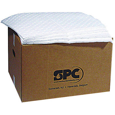 Brady 15" X 19" SPC SXT Top Layer Blue And Bottom Layer White 3-Ply Meltblown Polypropylene Perforated Double Sided Heavy Weight Sorbent Pad-eSafety Supplies, Inc