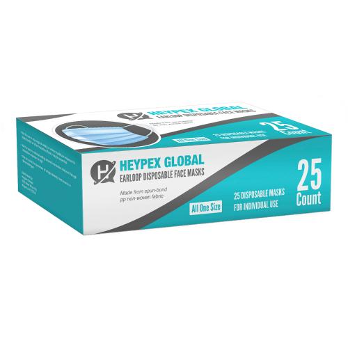 Heypex Global Disposable 25 Masks (Blue Color)-eSafety Supplies, Inc