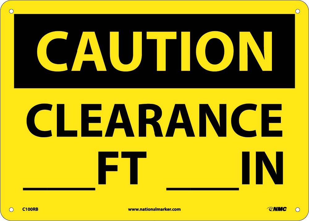 Caution Clearance Sign-eSafety Supplies, Inc