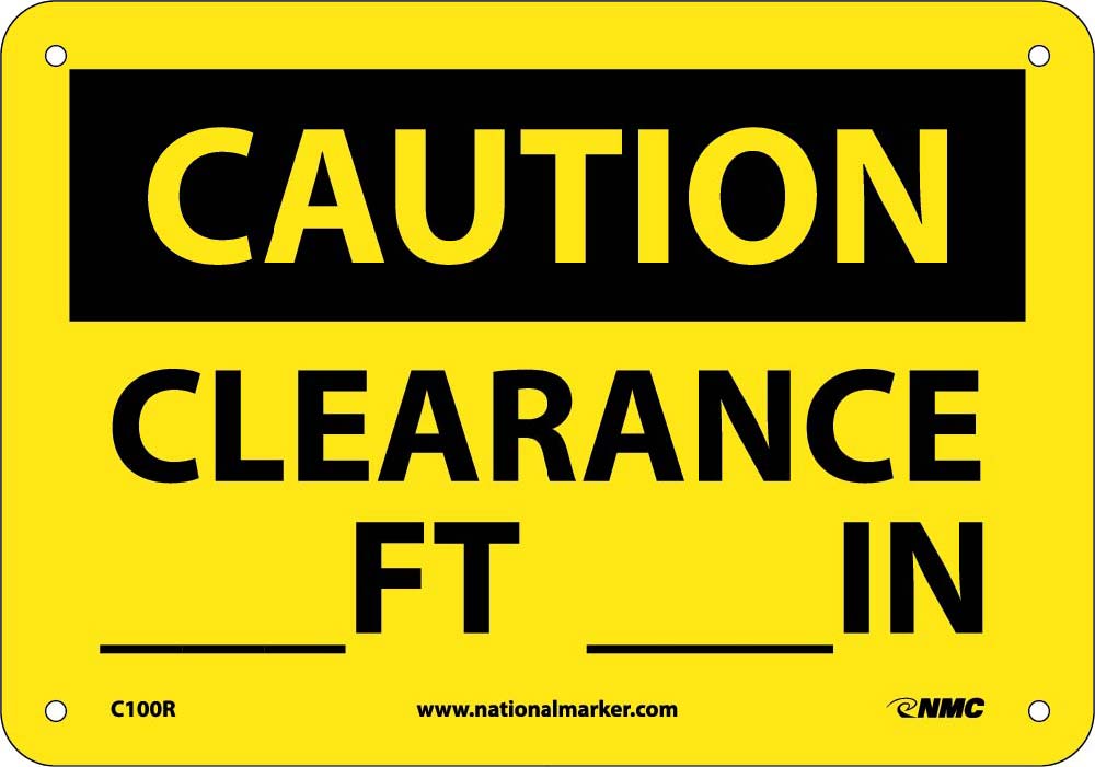 Caution Clearance Sign-eSafety Supplies, Inc