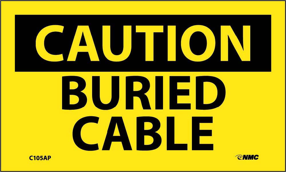 Caution Buried Cable Label - 5 Pack-eSafety Supplies, Inc