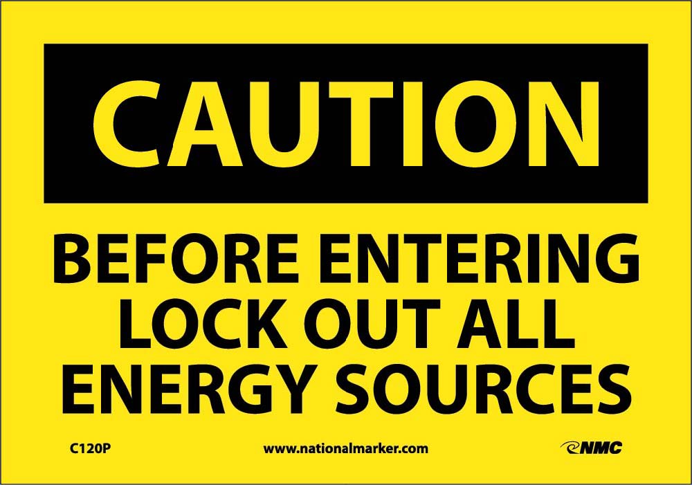 Caution Lock Out All Sources Sign-eSafety Supplies, Inc