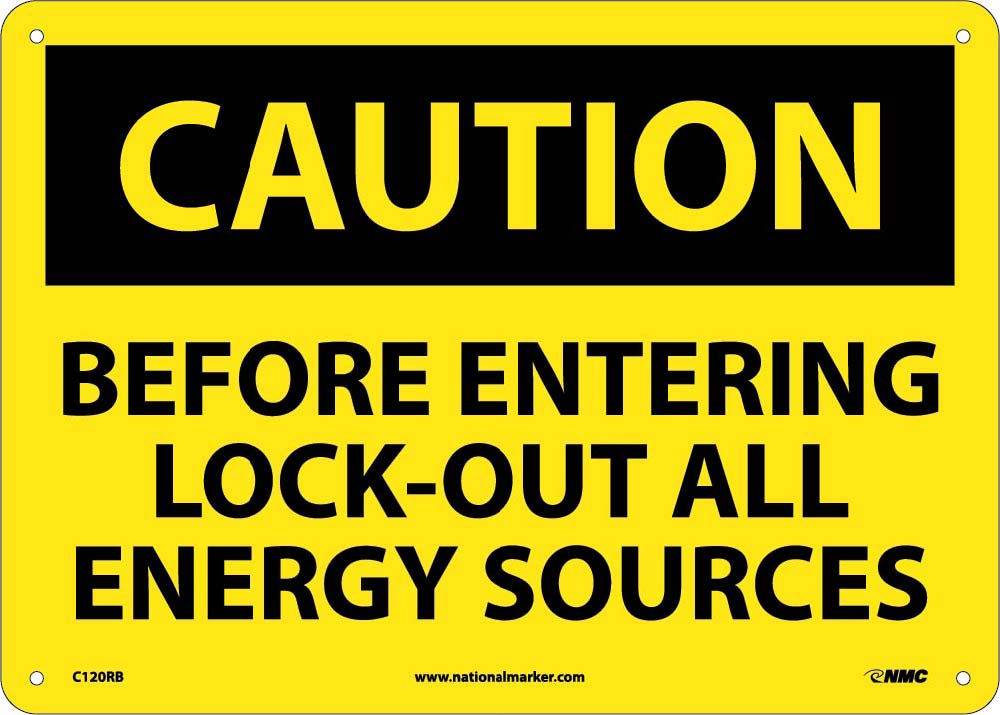 Caution Lock Out All Sources Sign-eSafety Supplies, Inc