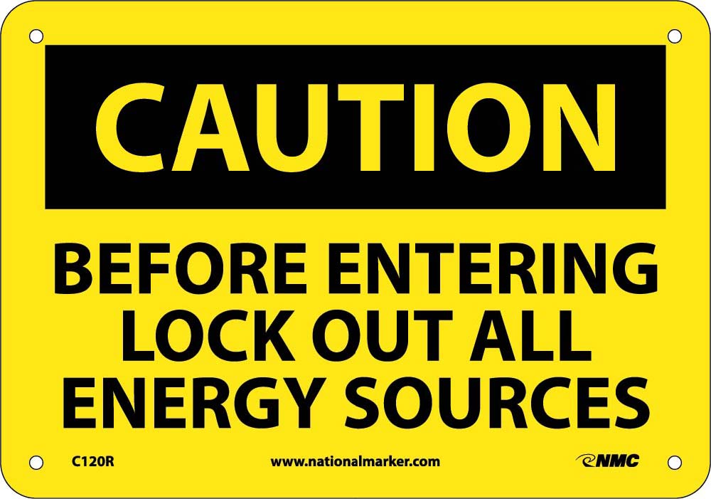 Caution Lock Out All Sources Sign-eSafety Supplies, Inc
