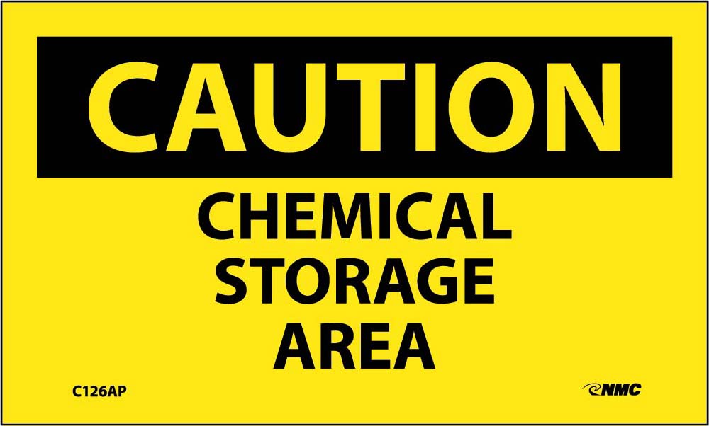 Caution Chemical Storage Area Label - 5 Pack-eSafety Supplies, Inc