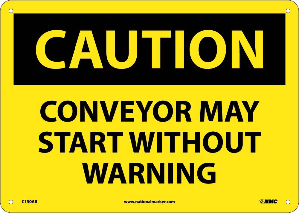 Caution Conveyor May Start Warning Sign-eSafety Supplies, Inc