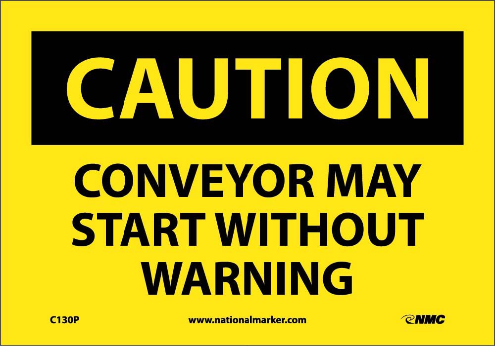 Caution Conveyor May Start Warning Sign-eSafety Supplies, Inc