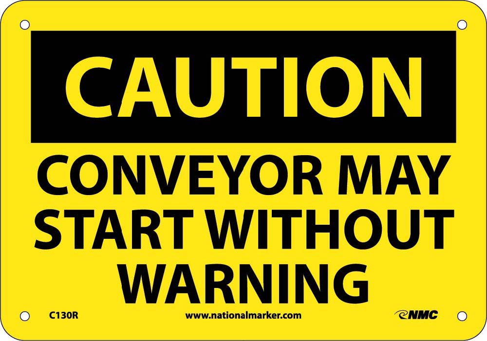 Caution Conveyor May Start Warning Sign-eSafety Supplies, Inc