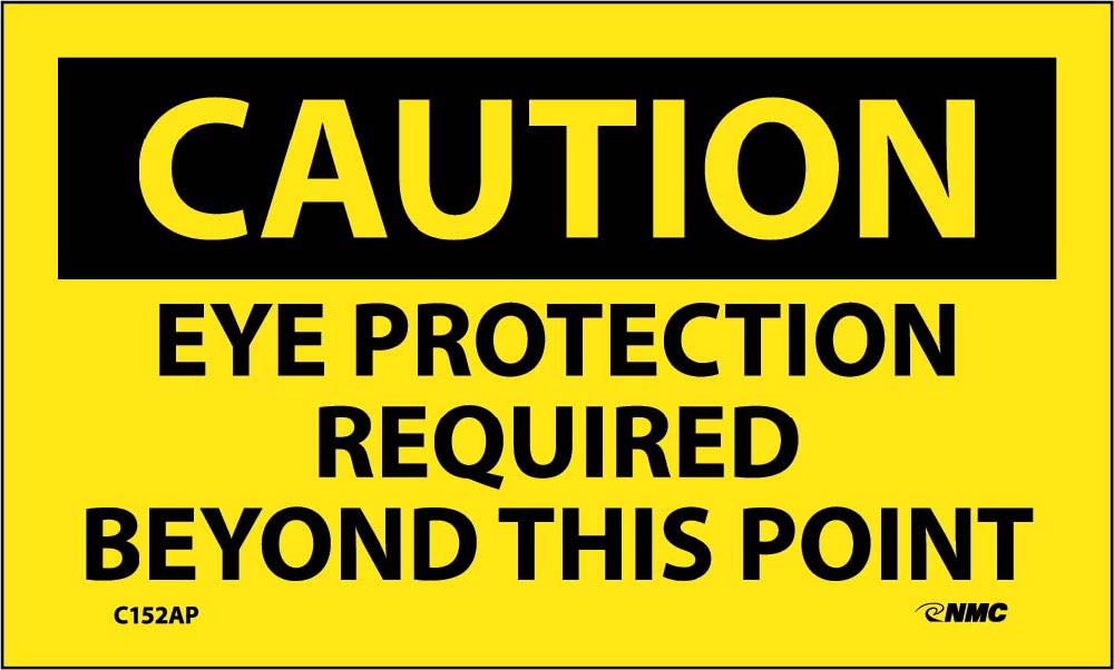Caution Eye Protection Required Beyond This Point Sign - 5 Pack-eSafety Supplies, Inc