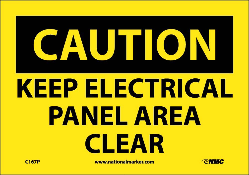 Caution Keep Electrical Panel Area Clear Sign-eSafety Supplies, Inc