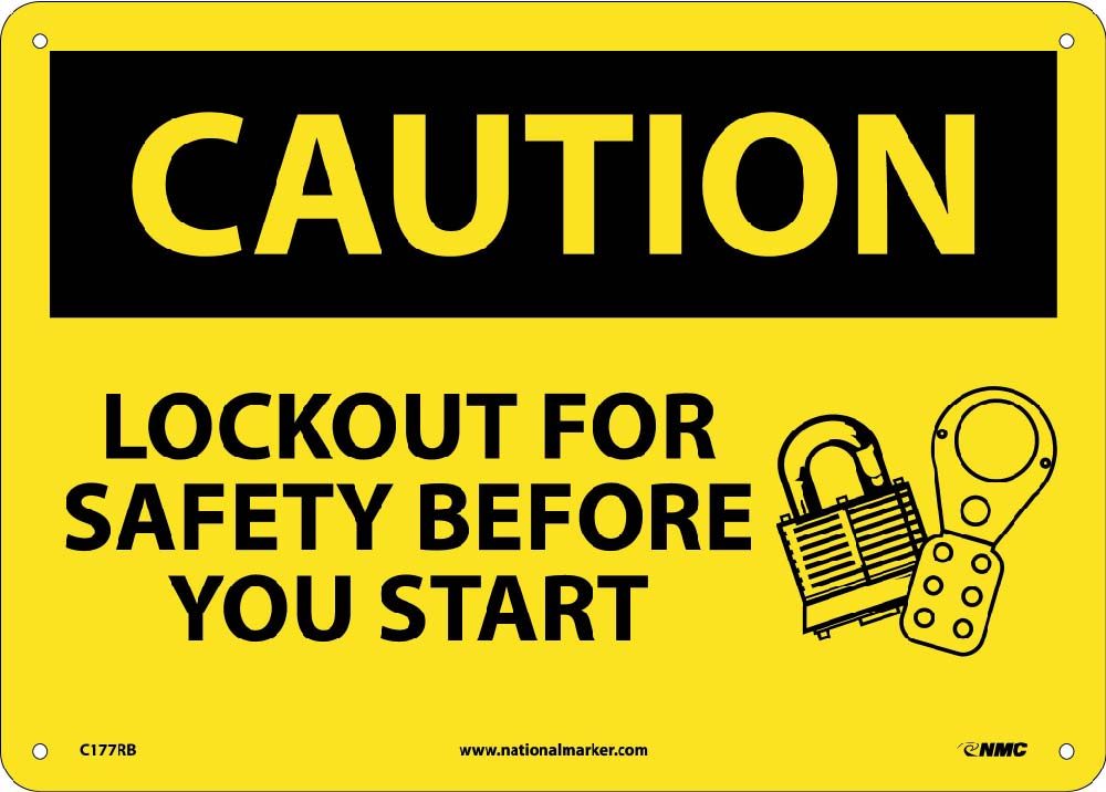 Caution Lockout For Safety Before You Start Sign-eSafety Supplies, Inc