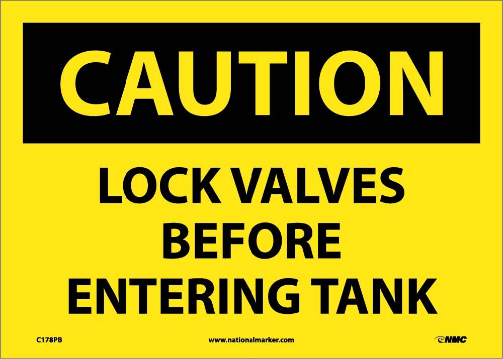 Lock Valves Before Entering Tanks Sign-eSafety Supplies, Inc