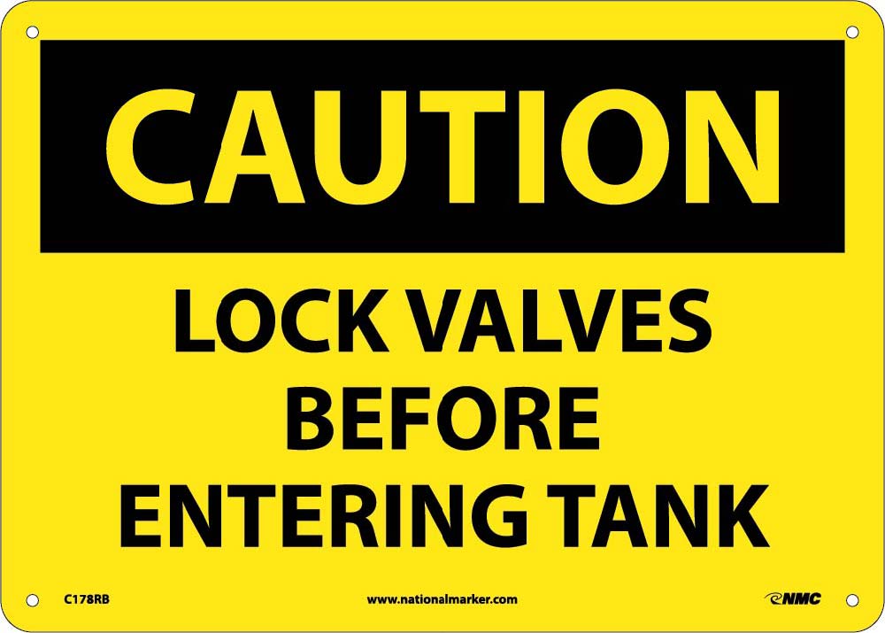 Lock Valves Before Entering Tanks Sign-eSafety Supplies, Inc