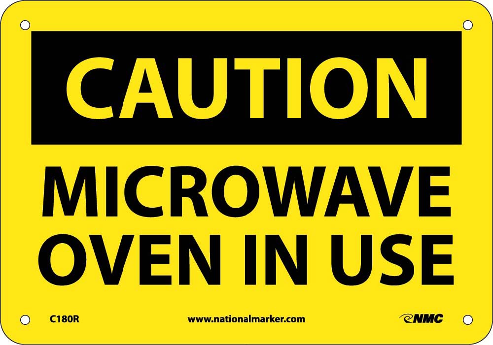 Caution Microwave Oven In Use Sign-eSafety Supplies, Inc