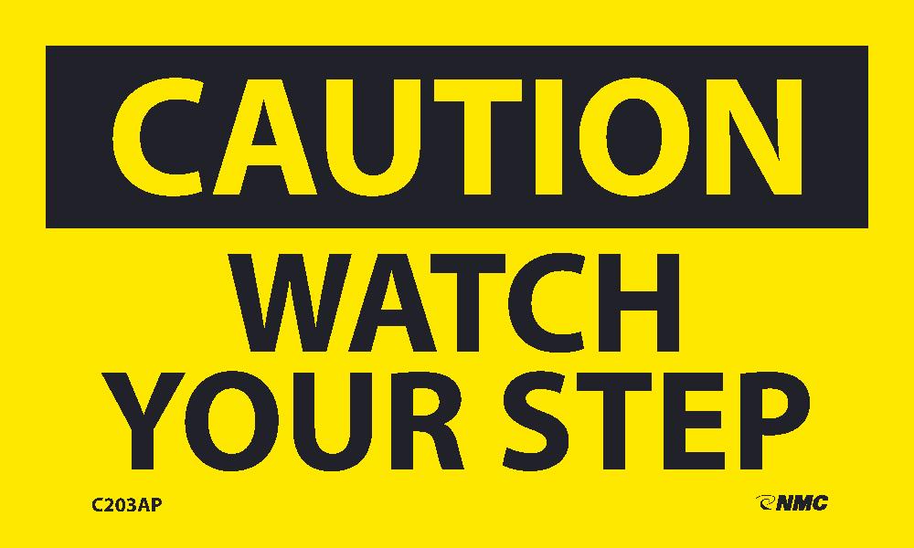 Caution Watch Your Step Label - 5 Pack-eSafety Supplies, Inc