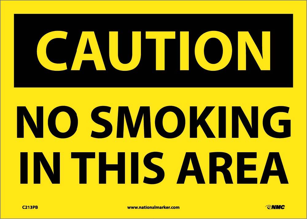 Caution No Smoking In This Area Sign-eSafety Supplies, Inc