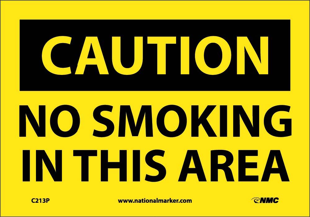Caution No Smoking In This Area Sign-eSafety Supplies, Inc