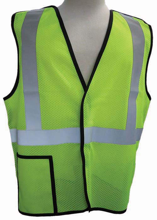 3A Safety - Five-point Breakaway ANSI Class II Safety Vest Lime Color Size Medium-eSafety Supplies, Inc