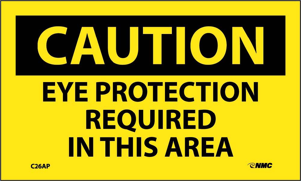 Caution Eye Protection Required In This Area Label - 5 Pack-eSafety Supplies, Inc