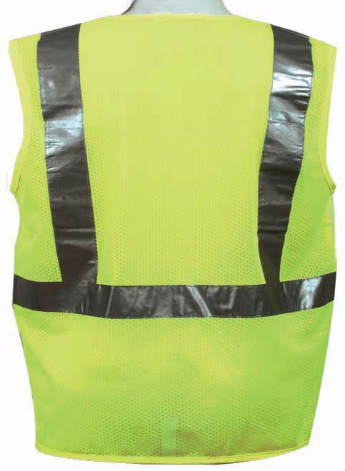 3A Safety - ANSI Certified Safety Vest - fabric front/mesh back Lime Color Size 5X-Large-eSafety Supplies, Inc