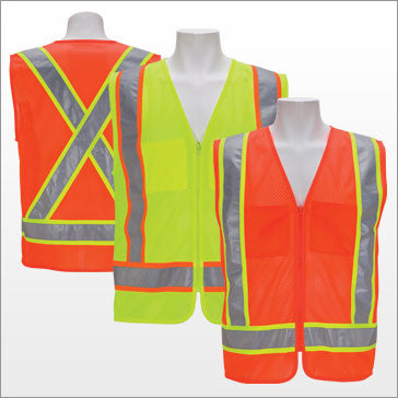 3A Safety - X Pattern Design ANSI Class II Safety Vest Lime Color Size Large-eSafety Supplies, Inc