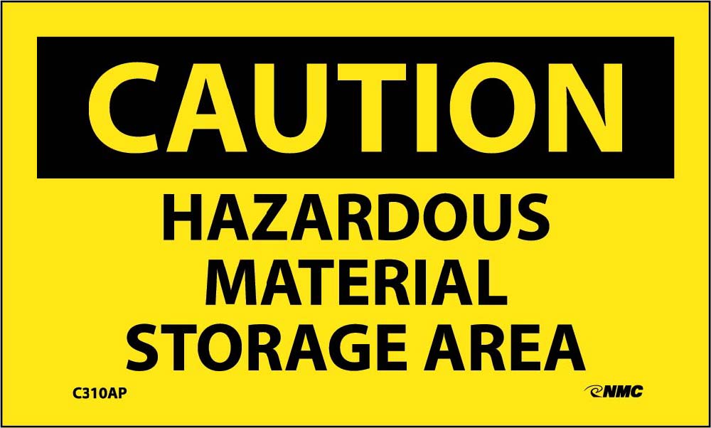 Caution Hazardous Material Storage Area Label - 5 Pack-eSafety Supplies, Inc
