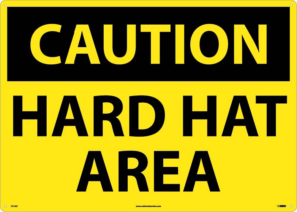 Large Format Caution Hard Hat Area Sign-eSafety Supplies, Inc