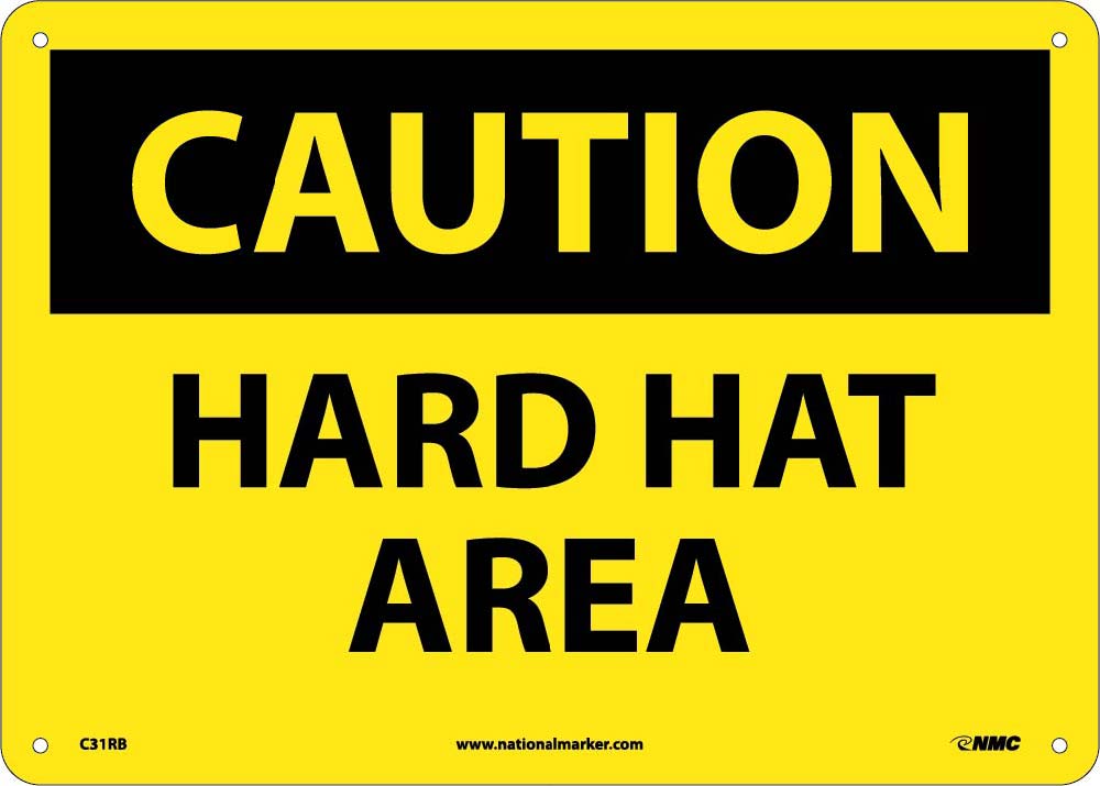 Caution Hard Hat Area Sign-eSafety Supplies, Inc