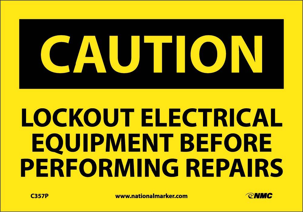 Caution Lockout Electrical Equipment Sign-eSafety Supplies, Inc