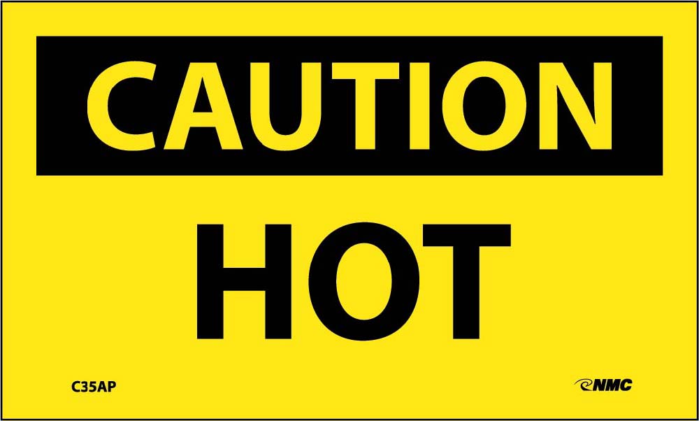 Caution Hot Label - 5 Pack-eSafety Supplies, Inc