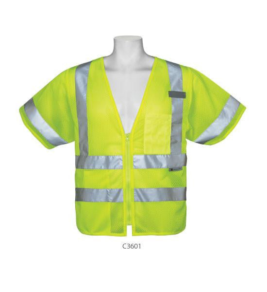 3A Safety ANSI Certified Ultra Lightweight Polyester Mesh Lime-eSafety Supplies, Inc