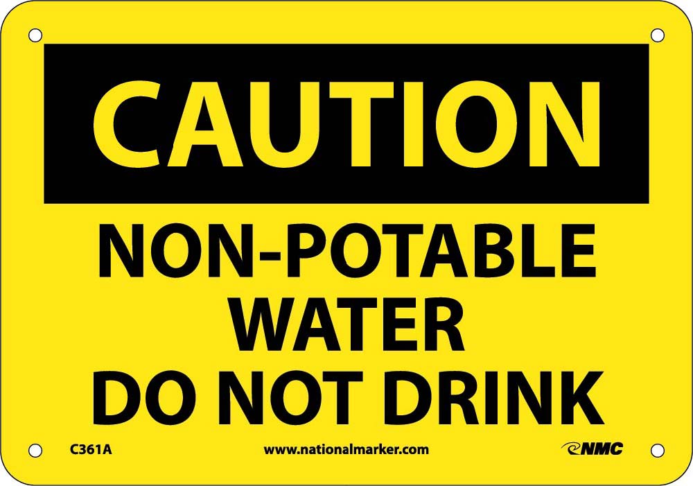 Caution Non-Potable Water Do Not Drink Sign-eSafety Supplies, Inc