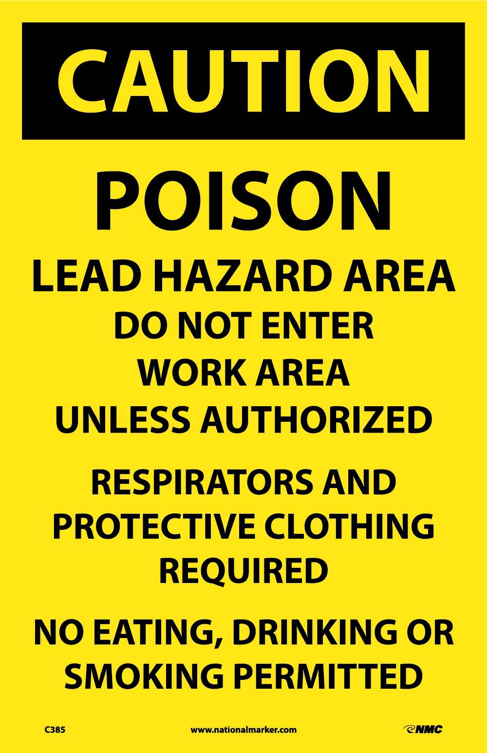 Poison Lead Hazard Area Paper Hazard Sign - Pack of 100-eSafety Supplies, Inc