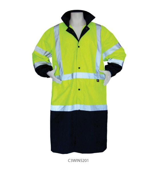 3A Safety ANSI Class III 48" Lightweight Waterproof Coat Lime-eSafety Supplies, Inc