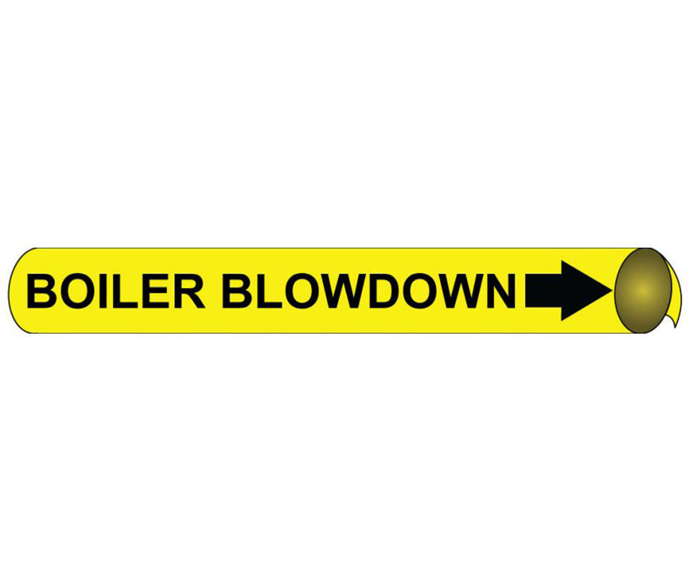 Boiler Blow Down Precoiled/Strap-On Pipe Marker-eSafety Supplies, Inc