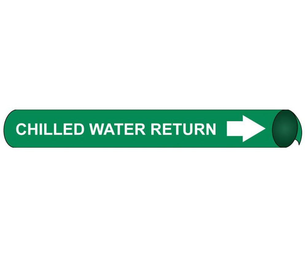 Chilled Water Return Precoiled/Strap-On Pipe Marker-eSafety Supplies, Inc