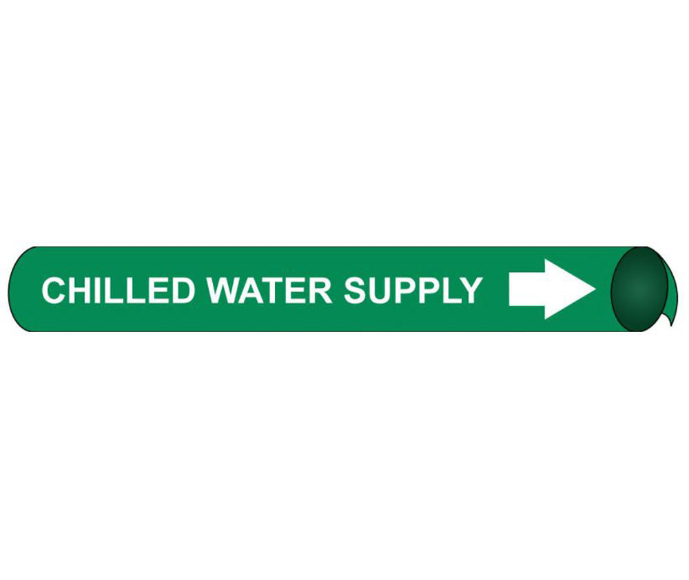 Chilled Water Supply Precoiled/Strap-On Pipe Marker-eSafety Supplies, Inc