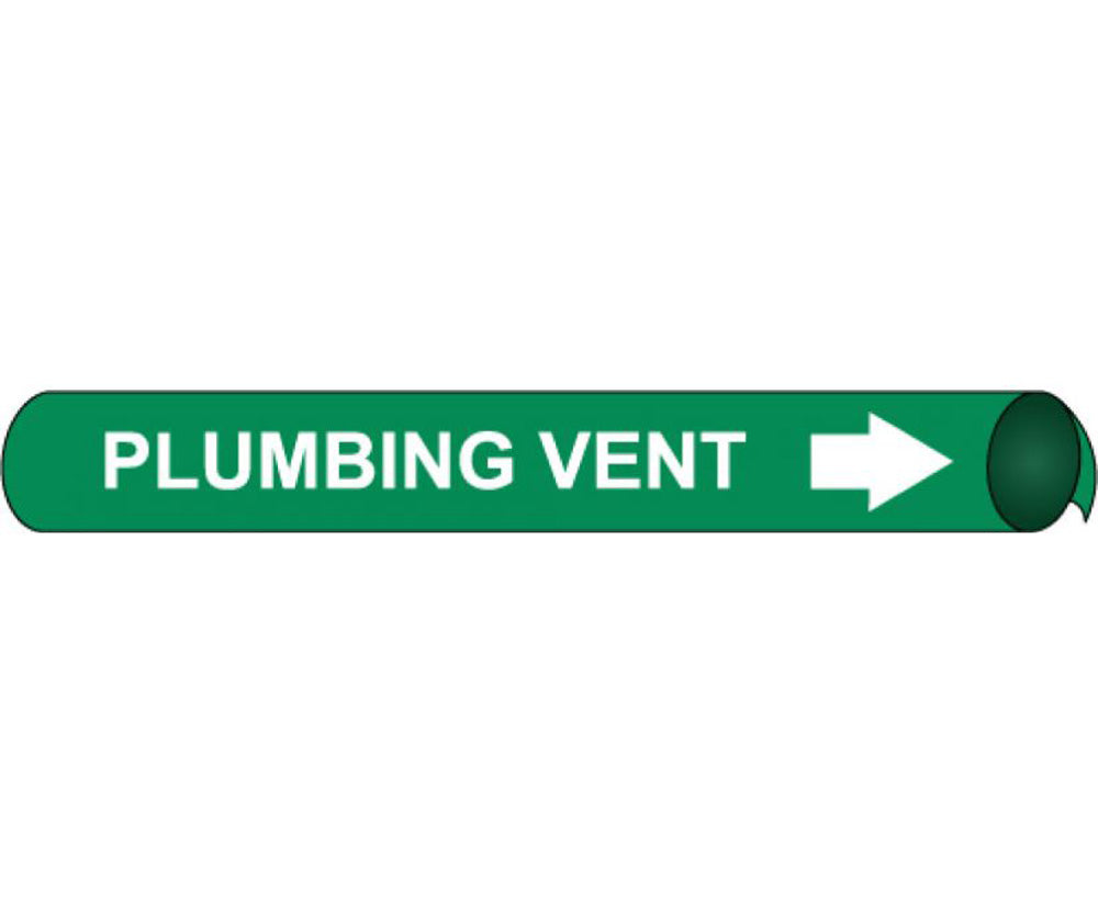 Plumbing Vent Precoiled/Strap-On Pipe Marker-eSafety Supplies, Inc