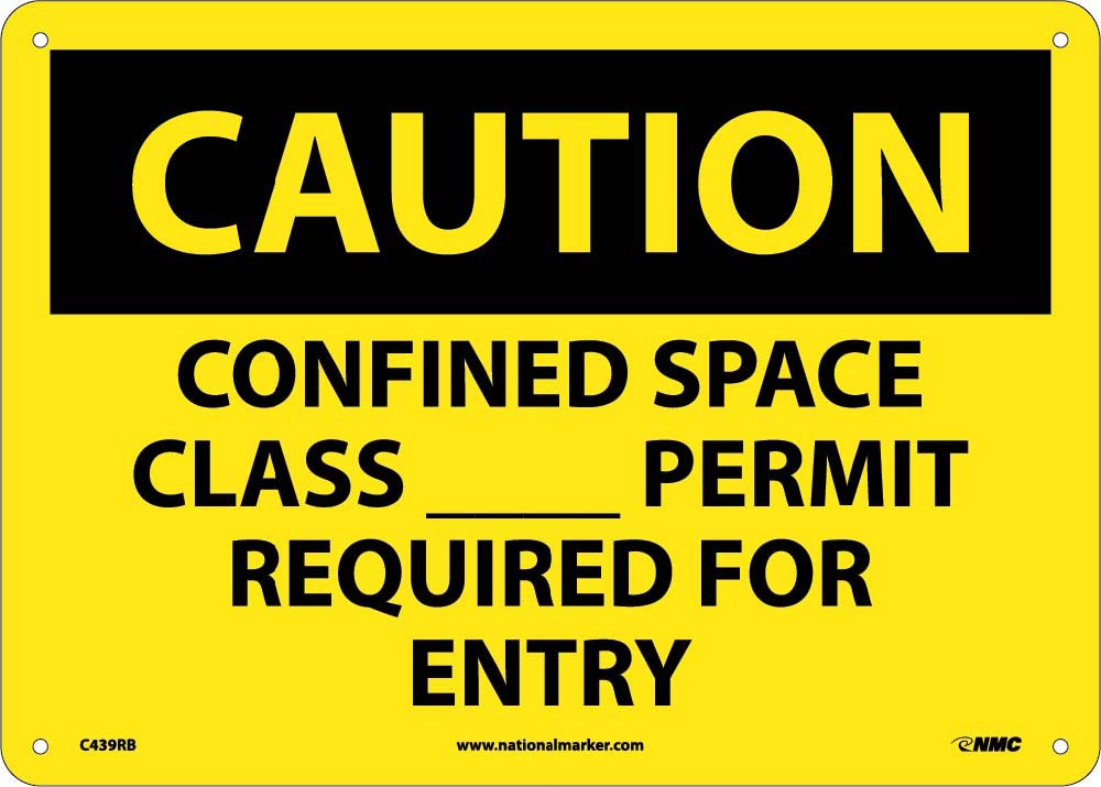 Caution Confined Space Permit Required Sign-eSafety Supplies, Inc