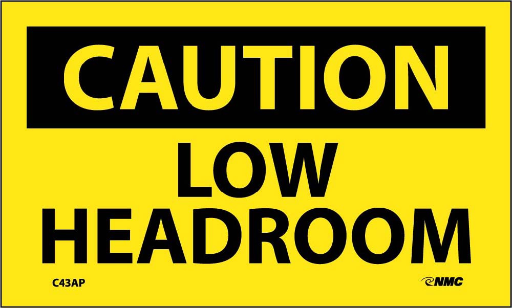 Caution Low Headroom Label - 5 Pack-eSafety Supplies, Inc