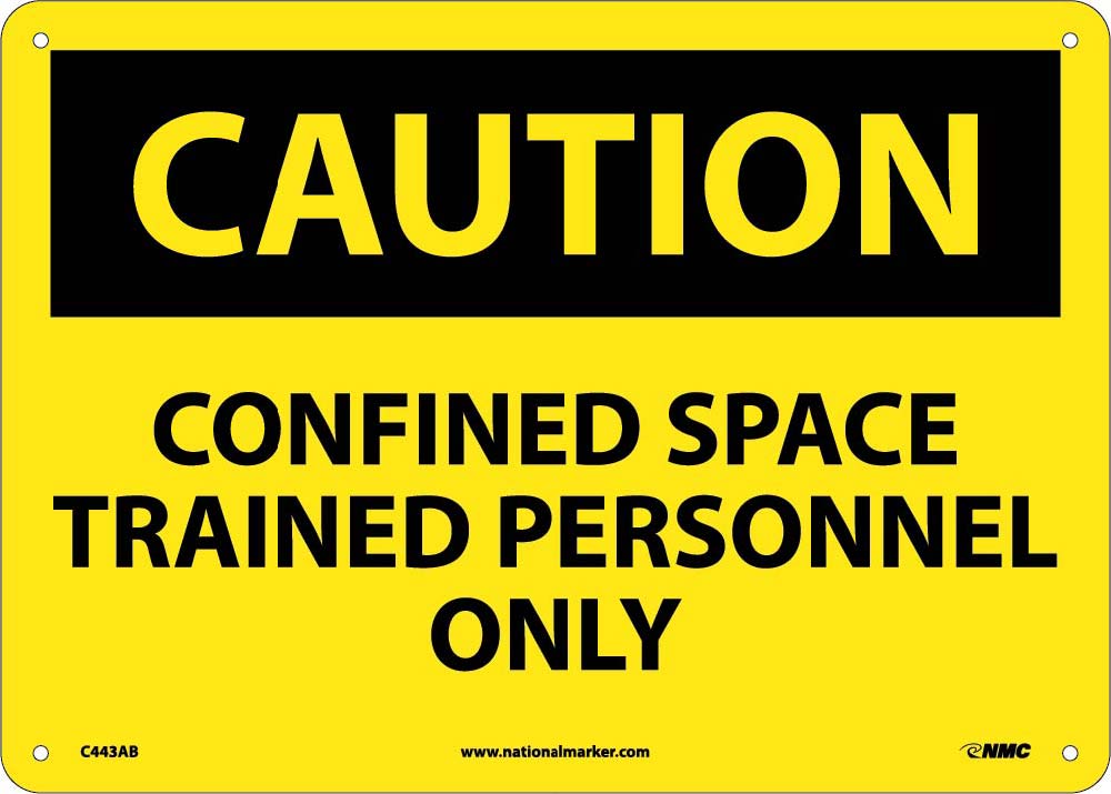 Caution Confined Space Trained Personnel Only Sign-eSafety Supplies, Inc