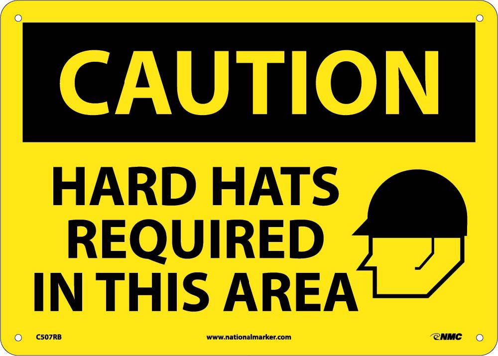 Caution Hard Hats Required In This Area Sign-eSafety Supplies, Inc