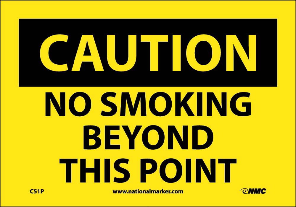 Caution No Smoking Beyond This Point Sign-eSafety Supplies, Inc