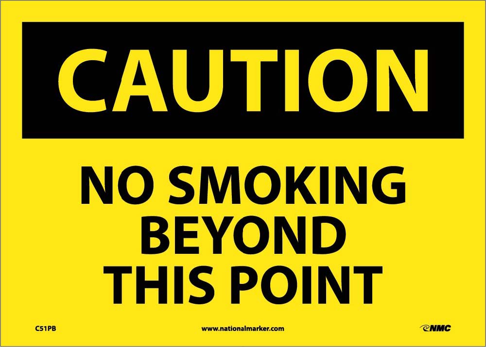 Caution No Smoking Beyond This Point Sign-eSafety Supplies, Inc