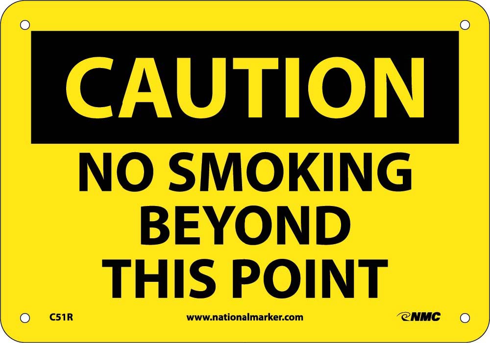 Caution No Smoking Beyond This Point Sign-eSafety Supplies, Inc