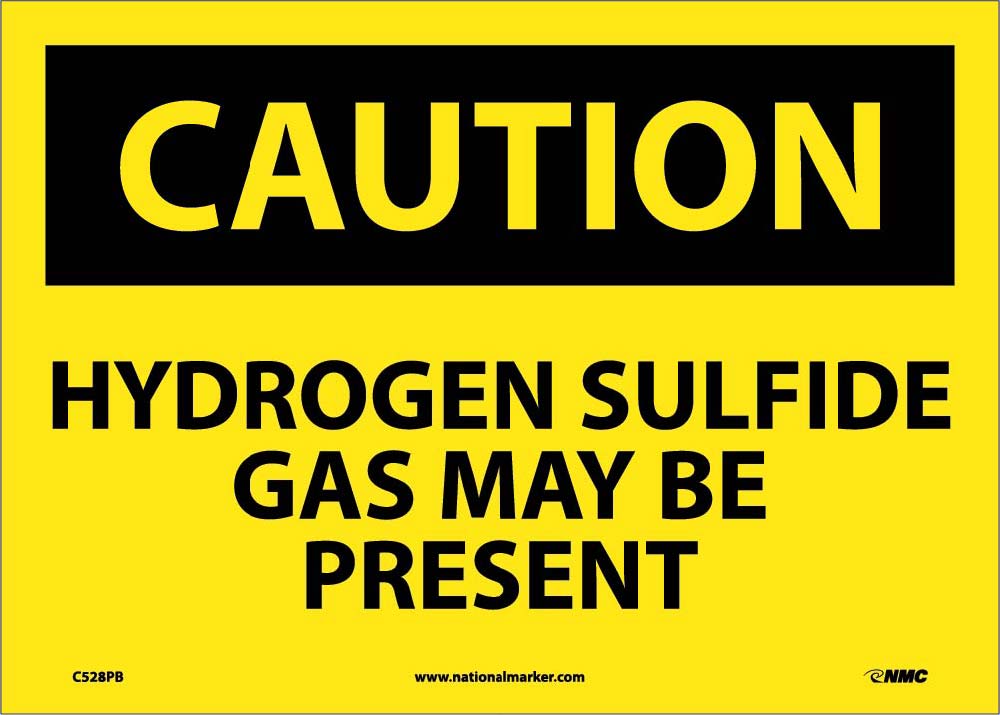Caution Hydrogen Sulfide Gas May Be Present Sign-eSafety Supplies, Inc