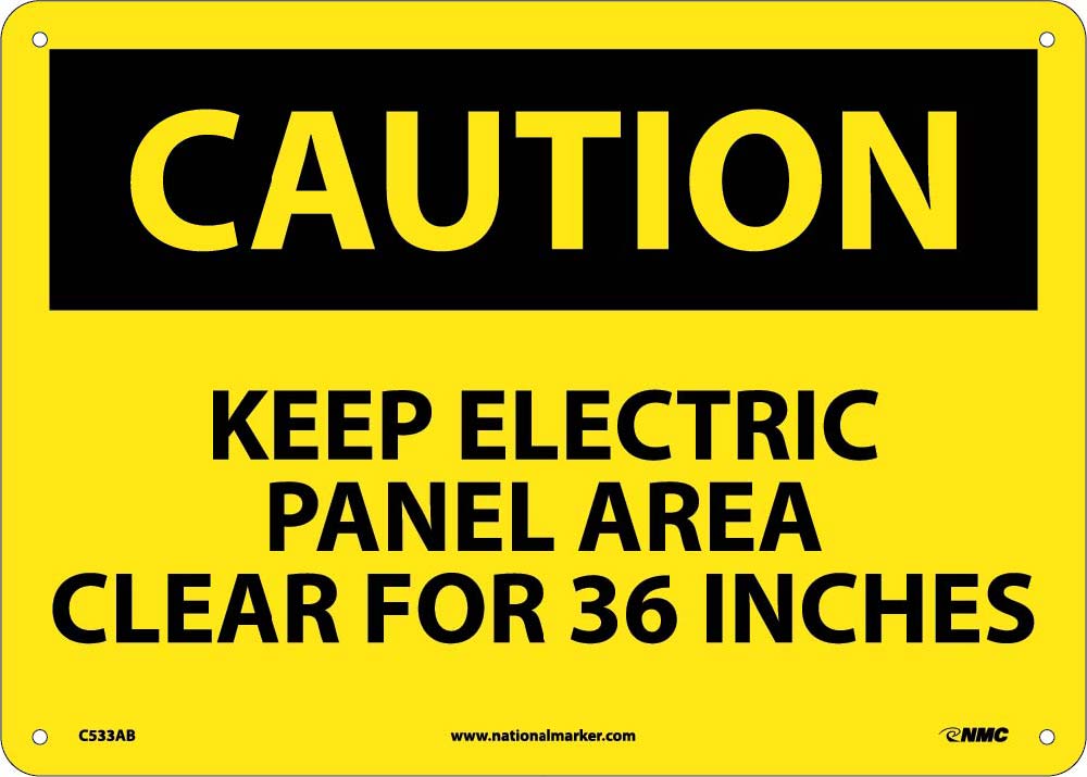 Caution Keep Electrical Panel Area Clear For 36 Inches Sign-eSafety Supplies, Inc