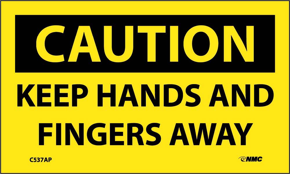 Caution Keep Hands And Fingers Away Label - 5 Pack-eSafety Supplies, Inc